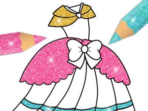 Glitter Dress Coloring Online Game - Dress Up Coloring Game