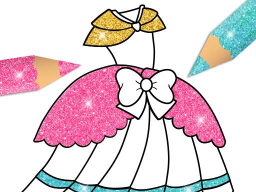 Glitter Dress Coloring Online Game - Dress Up Coloring Game