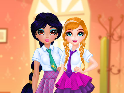 Princesses BFF Rush to School Online Game Puzzle Game