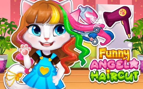 Funny Angela Haircut Salon Makeover Game