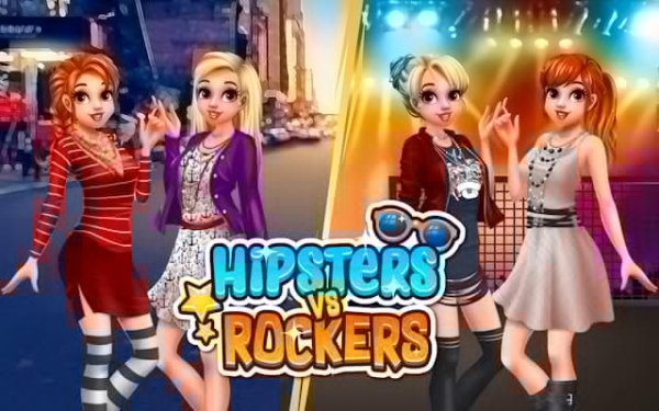 Hipsters vs Rockers Fashion Game Online